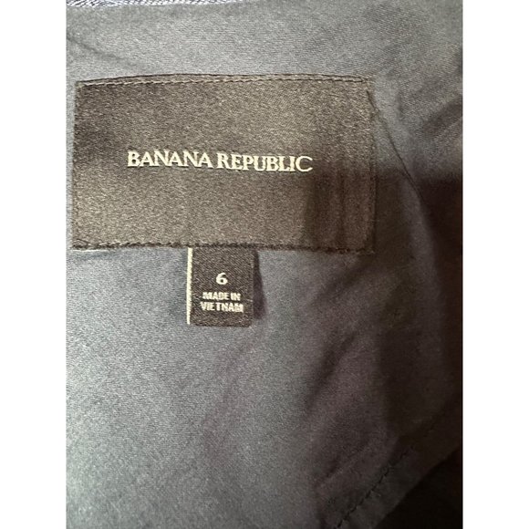 BANANA REPUBLIC Womens Chambray 100% Linen Boyfriend Blazer Size 6 Blue - Picture 4 of 7